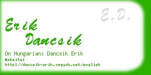 erik dancsik business card